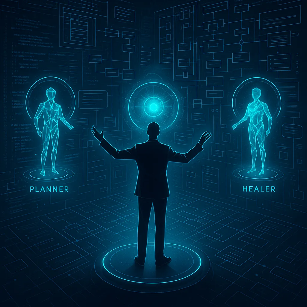 AI Dragon Rider - A human rides an AI-powered dragon representing the journey of modern test automation