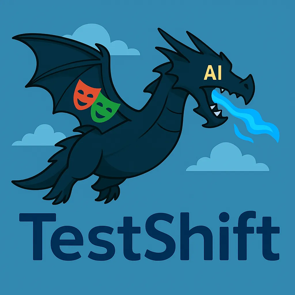 AI Dragon Rider - A human rides an AI-powered dragon representing the journey of modern test automation