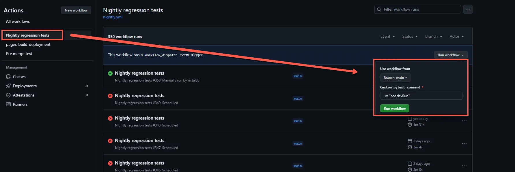 github actions