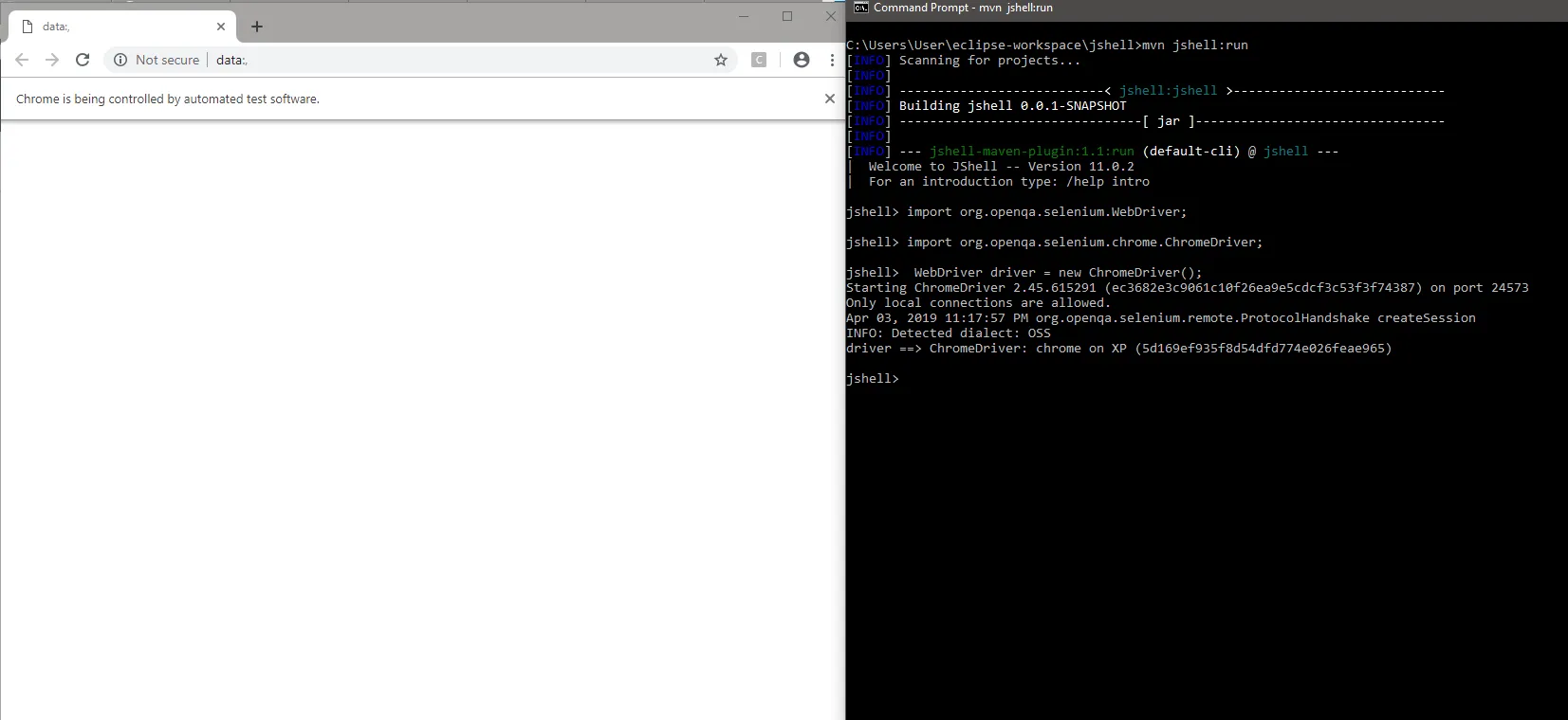 Open jshell