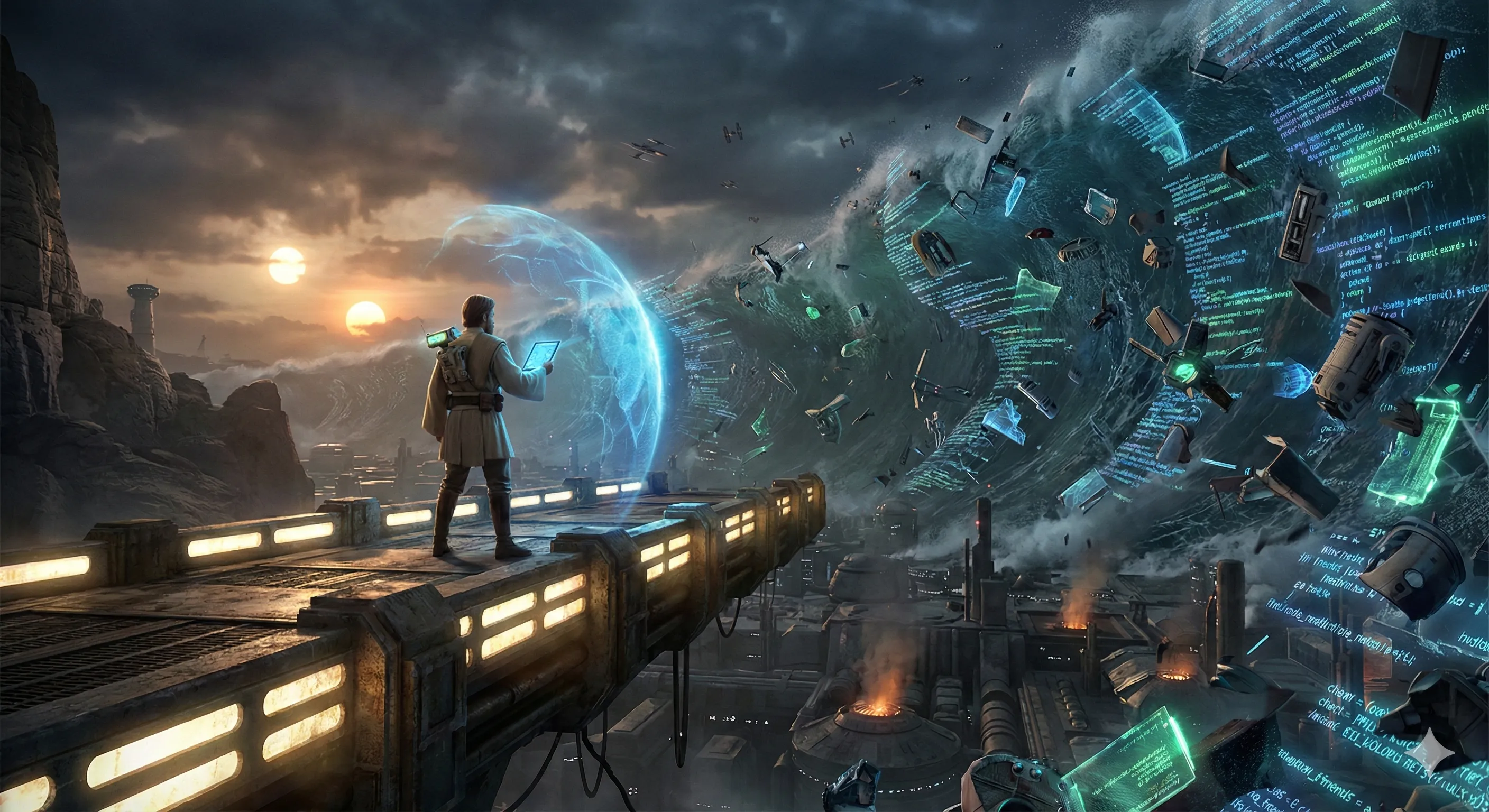 AI Dragon Rider - A human rides an AI-powered dragon representing the journey of modern test automation